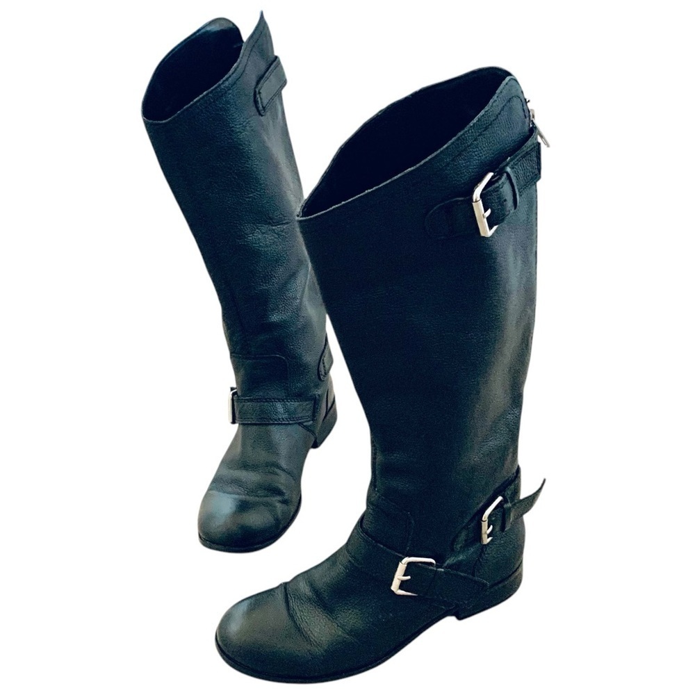 Dolce Vita 8 moto pebbled leather western boho buckle biker riding boot retro​​​